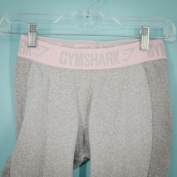 Gymshark Size Small S Gray Pink Trim Low Mid Waisted Active Athletic Leggings - Picture 2 of 5